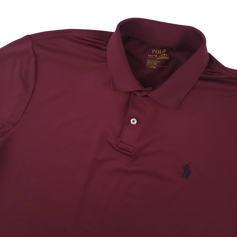 Polo Ralph Lauren Polo Shirt Mens L Burgundy Pony Logo Performance Casual Top